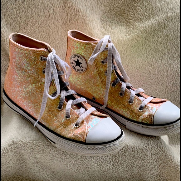 Converse Other - Converse Chuck Taylor Pink Glitter High Top sz 5